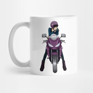 Motorcyclist with motorcycle Mug